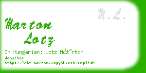 marton lotz business card